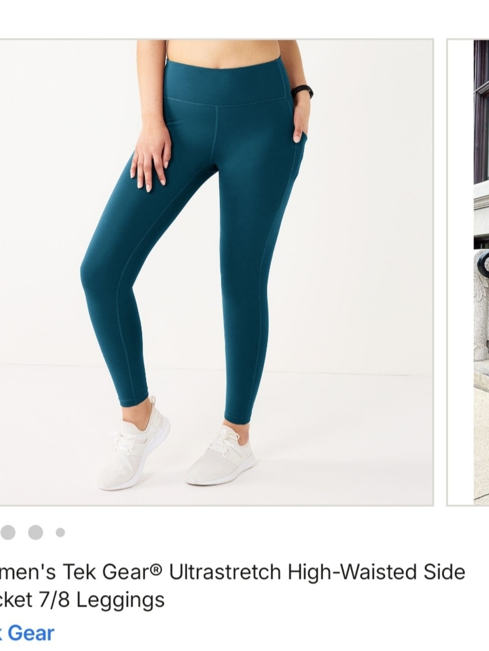 tek gear Teal High-Waist 7/8 Pocket Leggings